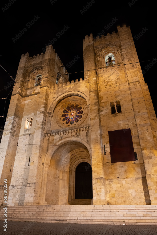 Wall mural Lisbon Cathedral At Night In Portugal