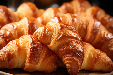 Obraz na płótnie Canvas Appetizing croissants close-up