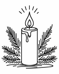 christmas tree and candle