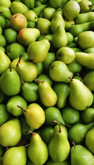 green pears in a market