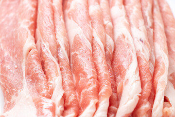 豚肉(肩ロース薄切り)のアップ。
