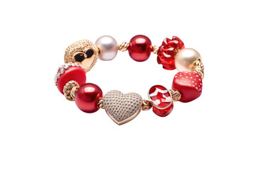 Delicate Charisma: Gracing Wristwear with Charm Bracelet Beauty isolated on transparent background