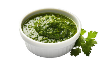 Herbaceous Delight: Exploring Vibrant Flavors in Chimichurri isolated on transparent background - obrazy, fototapety, plakaty