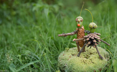 Creature made from natural materials - autumnal toy