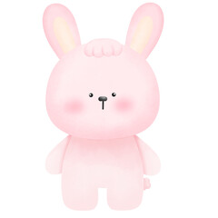 Obraz premium A light pink rabbit was standing.