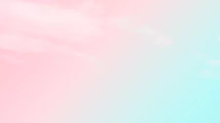 Fotobehang Pastel Sky Gradient Background Green Pink Cloud Beautiful Peach Color Bright Fantasy Minimal Platform Product Beauty Cosmetic Scene Summer Spring Morning Nature Dream Texture Horizon Abstract Two Tone © wing-wing