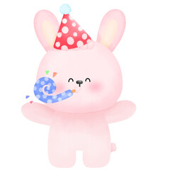 Rabbit wearing a party hat