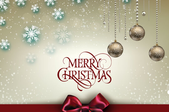 Merry christmas luxury decoration ornament banner background card illustration.