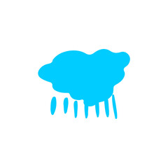 set of blue clouds with rain vector rain