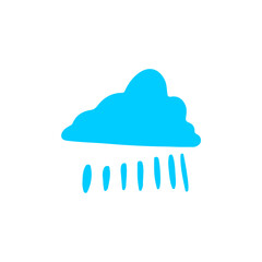 set of blue clouds with rain vector rain