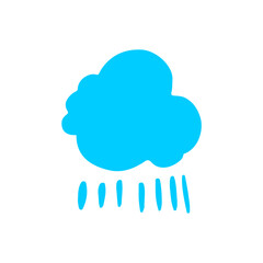 set of blue clouds with rain vector rain