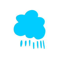 set of blue clouds with rain vector rain