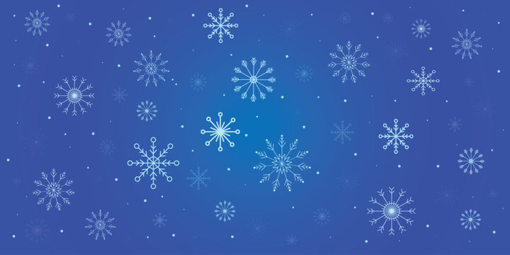 snowflakes.Blue winter background with snowflakes. Christmas background for a greeting card. Snezhinka. Christmas ornament or design. vector illustration eps 10