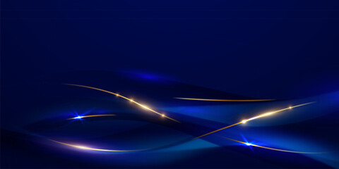 blue abstract background with luxury golden elements vector illustration