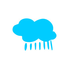 set of blue clouds with rain vector rain