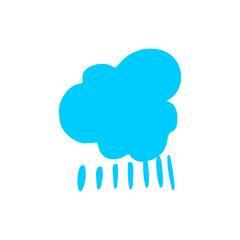 set of blue clouds with rain vector rain
