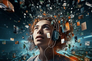 overwhelming data explode from head