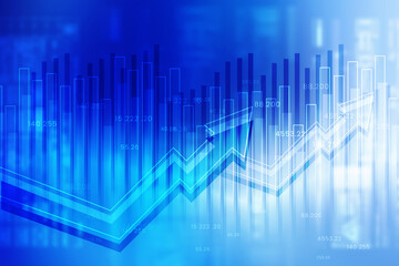 2d rendering Stock market online business concept. business Graph 