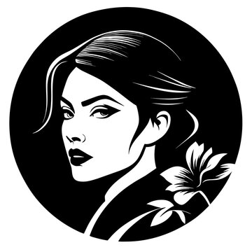 woman silhouette with flowers