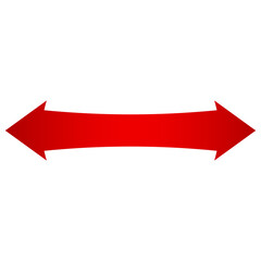 red double arrow and banner bar