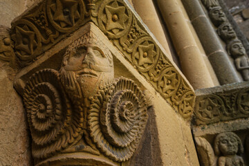 San Miguel de Olcoz Romanesque parish, Olcoz, Valdizarbe valley, Navarra, Spain