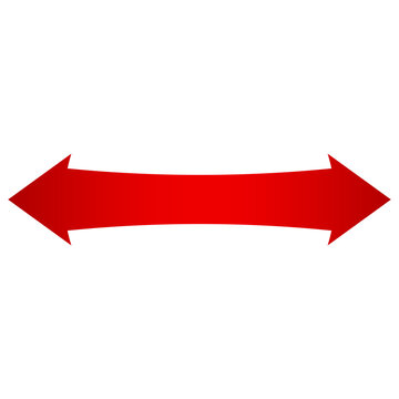red double arrow and banner bar