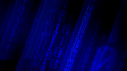 Binary numbers rectangles of binary code as background for cyber security, machine learning, and technology concepts in computer code and data management