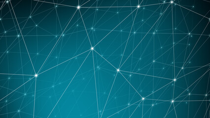 Connection of abstract triangle shapes in minimalistic white line grid pattern for science background with visual rhythm and interconnected triangles