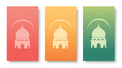 Islamic Mosque Ramadan Kareem minimal banner 