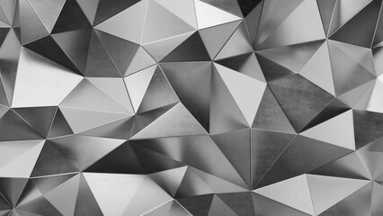 Abstract steel metal polygonal background. 3d render