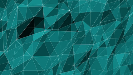 Triangles connected in mesmerizing geometry pattern of interconnecting white lines, forming hypnotic visual rhythm on minimalistic abstract network backdrop