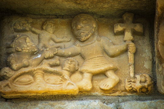 descent of Christ into hell. Romanesque church of San Martin de Tours of Artaiz, Unciti valley, Artaiz, Navarra, Spain