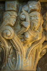 Romanesque church of San Martin de Tours of Artaiz, Janus Trifonte, Unciti valley, Artaiz, Navarra, Spain