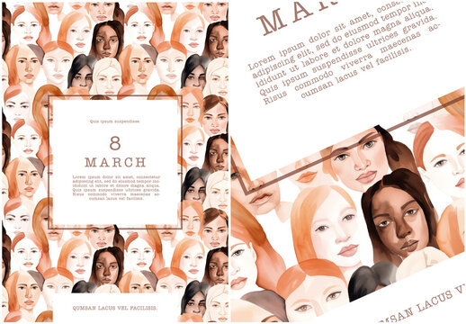 Poster March Different Women Ai Generated