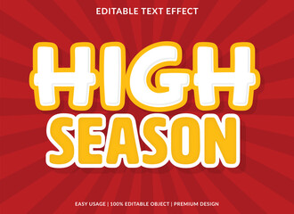 high season editable text effect template use for business brand and logo