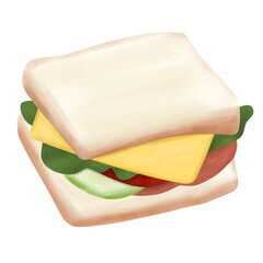 Delicious Sandwich with vegetable anda cheese