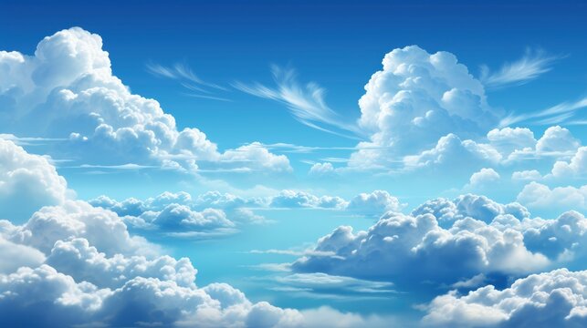 White Fluffy Clouds Blue Sky Summer, HD, Background Wallpaper, Desktop Wallpaper