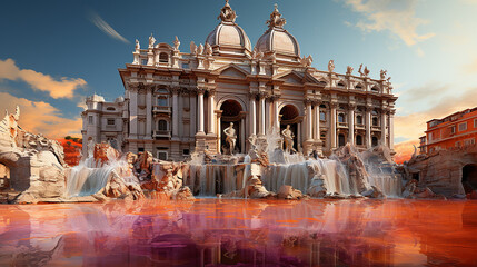 Trevi fountain, Rome, Italy - obrazy, fototapety, plakaty