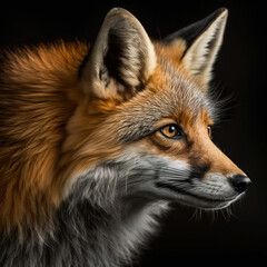 Fototapeta premium beautiful fox portrait close up photography, Generative AI