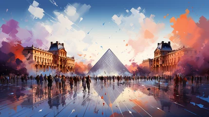 Foto op Canvas Louvre Museum in Paris, France © nolonely