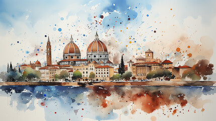view of Florence, Italy - obrazy, fototapety, plakaty