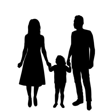 Silhouette of family with a kid