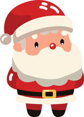 Santa Claus with a present. Cute vector illustration.
