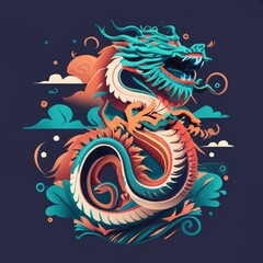 Fototapeta na wymiar chinese dragon on the wall
