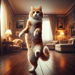 Tanzende Katze - obrazy, fototapety, plakaty