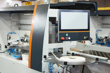 Automatic edgebander machine on factory