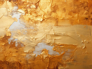 Rough Strokes of Gold Paint Adding Opulence to the Wall Background