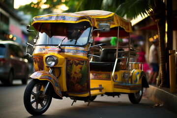 tuk-tuk taxi in thailand street
