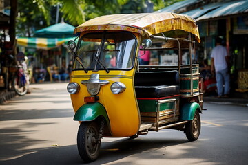 tuk-tuk taxi in thailand street