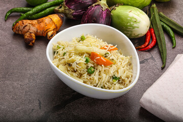 Indian vegetarian pilao basmati rice